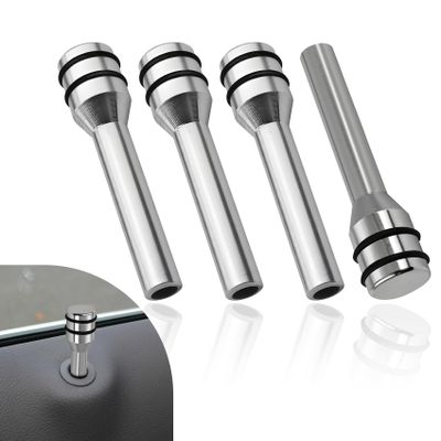 Lxsloet 4PCS Car Door Lock Knobs, Car Door Lock Pin, 1.93 x 0.47 Inch Vehicle Inner Doors Lock Pull Pins, Aluminum Alloy Auto Interior Lift Bolt Decor Accessories Universal for Most Vehicles (Silver)