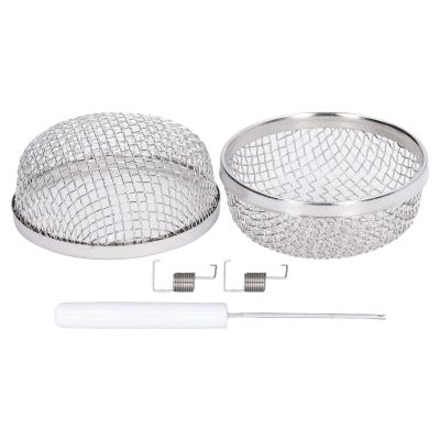2 Pcs RV Water Heater Vent Cover - 2.8 Inch Stainless Steel Flying Screen for Furnace Openings and Refrigerator Ventilation - Includes Spring Fasteners and Tool