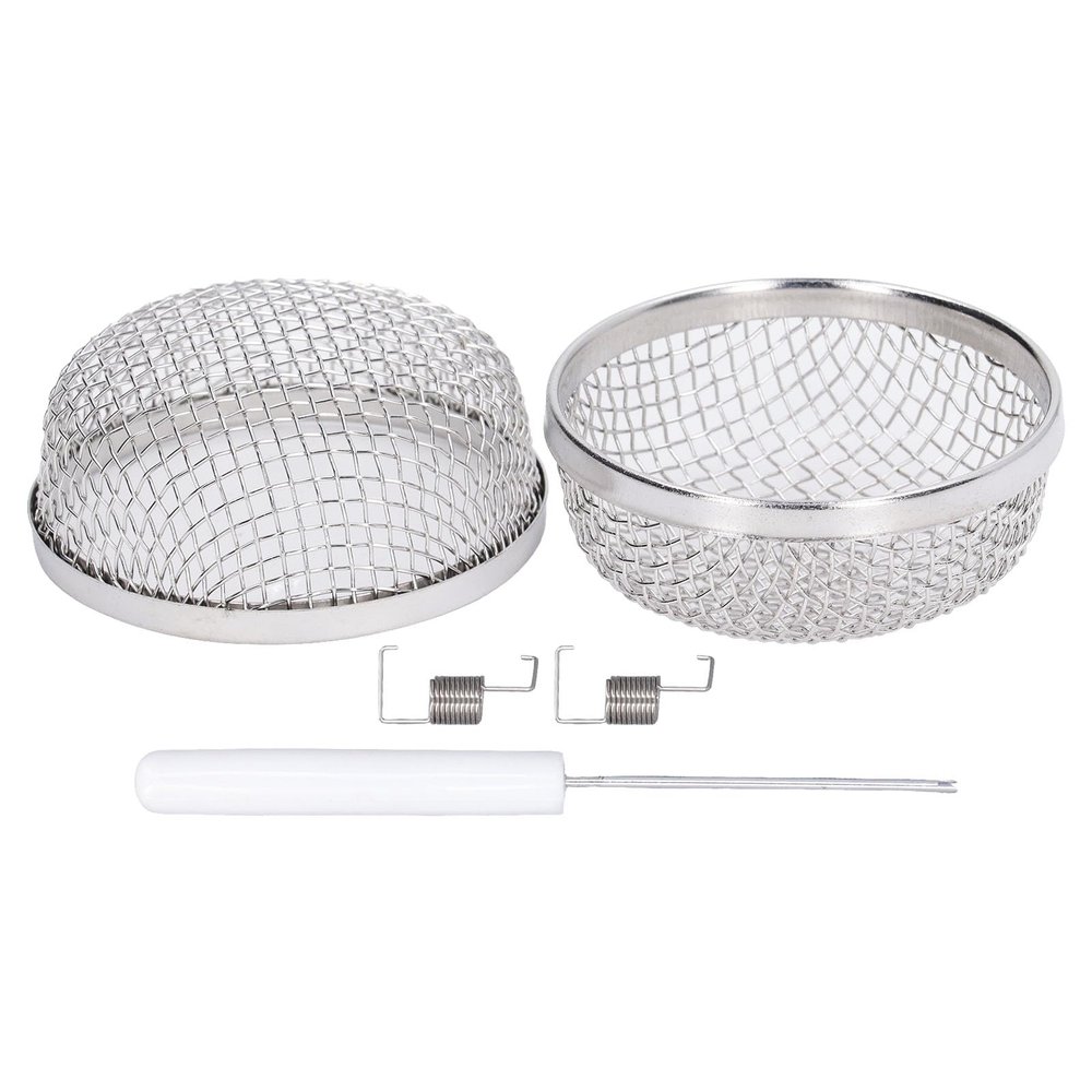 2 Pcs RV Water Heater Vent Cover - 2.8 Inch Stainless Steel Flying Screen for Furnace Openings and Refrigerator Ventilation - Includes Spring Fasteners and Tool