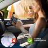 ADUQLZUX Leather Car Registration and Insurance Card Holder, Cute Car Accessories Vehicle Glove Box Car Organizer for Documents, Cards, License Grey Black Leopard view 2