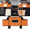 SUNGOOYUE Car Back Seat Organizer, Plastic Headrest Storage Box with Cup Holder, MultiFunctional Travel Accessories for Kids and Toddlers (Orange) view 4