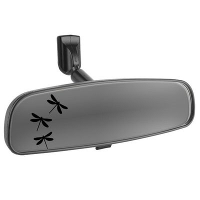 Craedli 2PCS Dragonfly Car Rearview Mirror Sticker Decal, Mini Cute Vinyl Auto Window Decals, Self-Adhesive Vehicle Decoration Accessories for Water Bottle, Laptop (Black)