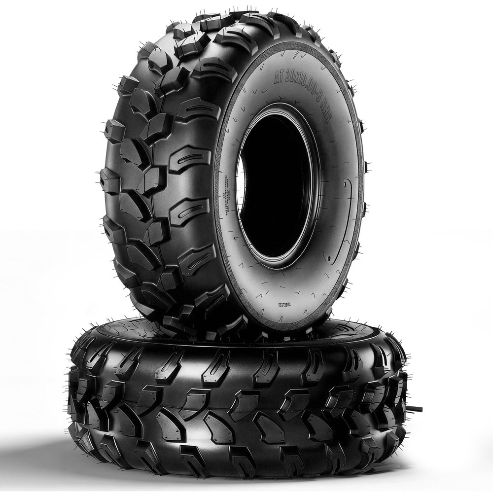 TRIBLE SIX 20x10-8 ATV Tires,6PR All-Terrain Tires,Tubeless,Pack of 2