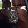Car Trash Bag Wildflower Floral Hanging Back of Seat Car Portable Trash Bag Wildflower Floral Waterproof One-Handed Portable Strap Drawstring Garbage Bags 2 Pieces Car Coasters view 3