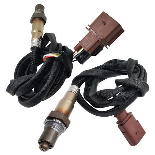 EXPEDE 2Pcs Upstream Downstream Oxygen O2 Sensor Replacement for 2007 2008 2009 2010 Audi Q7 V8-4.2L Left, for 2007 2008 2009 VW Touareg V8-4.2L Left Side for BAR Engine 02 Sensor 234-5045 234-4843