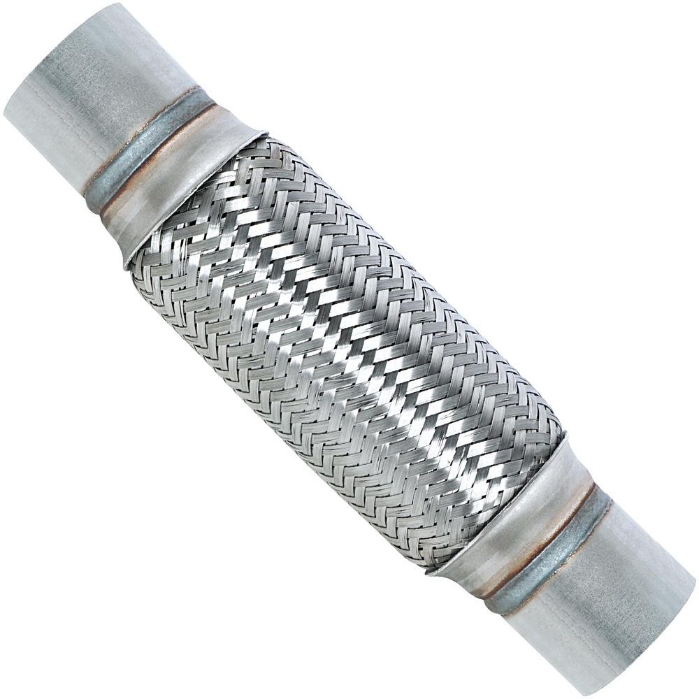 KANEDEER 2 inch Exhaust Flex Pipe, 12 inch Length Flexible Tube, Stainless Steel Double Braid Heavy Duty Universal type Muffler Pipe Replacement Part (2"x8"x12")