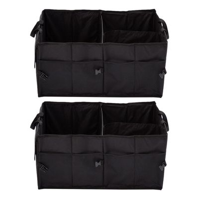2 Pack Car Trunk Storage Organizer, Foldable Plastic Box for Vehicle