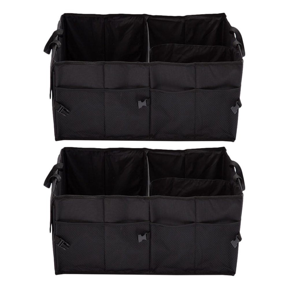 2 Pack Car Trunk Storage Organizer, Foldable Plastic Box for Vehicle