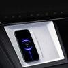 Center Console Wireless Charging Pad Protector for Tesla Model 3 (Highland 2024-2025) & 2025-2026 Tesla Model Y Juniper, Ultra-Thin Phone Non-Slip Pad, Silicone Charging Tray Cover Accessories - White view 4
