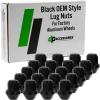 DPAccessories Black Lug Nuts | Compatible Replacement for Chevrolet Cadillac Buick | 9597846, 9598179 | for Factory/OEM Wheels Only | Set of 20 | DGM141502F-BK/020 view 1