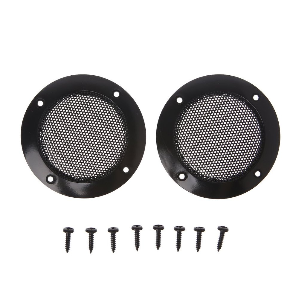 2pcs 2inch Decorative Mesh Car Protective Cover Cases Horn Guard Decorative Video Accessory Grill Metal Sheet Sheet Cloth