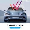 Cuymoap 2 PCS Car Windshield Sun Shades, American Flag Sun & Heat Blocking Shield, Memory Wire Foldable Split Design Sun Visor, Front Window Protector for Most Cars & SUVs (Black) view 3