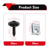 Yidcidu 40PCS Car Fender Liner Screw Set, Metal Breakage Protection U-nut Screws Kit, 20 Screws & 20 Iron Sheets Fixed Set, Compatible with Accord Civic CR-V Element 90114-SE0-000 (Black & Silver) view 2