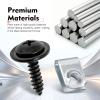 Yidcidu 40PCS Car Fender Liner Screw Set, Metal Breakage Protection U-nut Screws Kit, 20 Screws & 20 Iron Sheets Fixed Set, Compatible with Accord Civic CR-V Element 90114-SE0-000 (Black & Silver) view 3