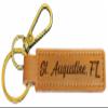 R and R Imports St. Augustine Florida Souvenir Leatherette Keychain 3.25" Long - Engraved City Name Text (Single) view 1
