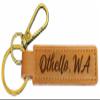 R and R Imports Othello Washington Souvenir Leather Keychain 3.25" Long - Engraved City Name Text (Single) view 1
