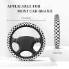Cute Polka Dots Steering Wheel Cover,Anti-Slip Car Elastic Steering Wheel Protective Cover for Women Men view 4