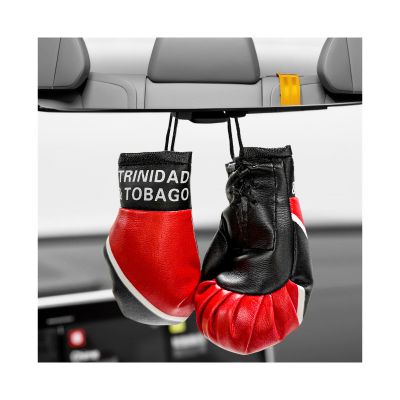 XJVSS 1 Pair Mini Boxing Gloves for Car Mirror, Punching Gloves Car Rearview Mirror Charm with Flag Pattern, Novelty Boxing Glove Decor Patriotic Mirror for Most Vehicles (Trinidad & Tobago)