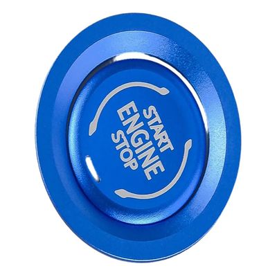 VI5GKE Blue Car Engine Start Stop Push Switch Ignition Button Ring Cover Trim Decor Sticker Compatible for Chevrolet Chevy Silverado 2022-2025