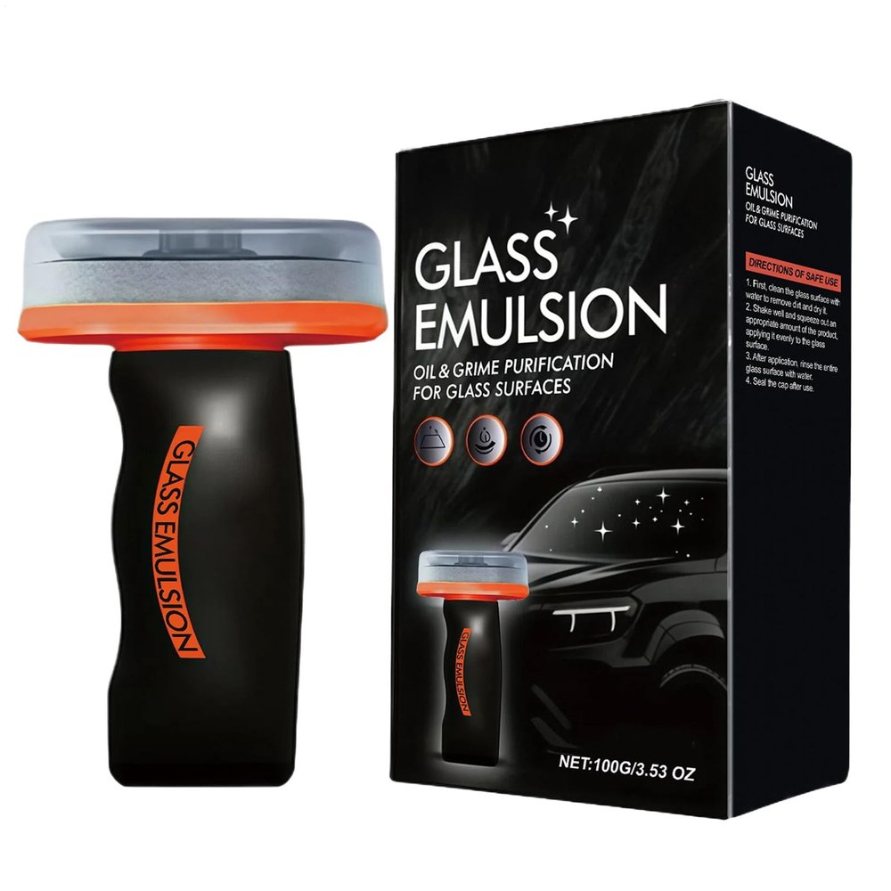2026 New Handheld Glass Oil-Film Remover - Roll-on Automotive Glass Cleaner, Emulsion Cleaner Gl-ass Cleaning Board, Automotive Oil Film Cleaning Brush For Car Win-dows, Anti Fog