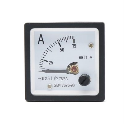 99T1-A Pointer Type AC Ampere Meter 30A 50A 75A 100A 150A 200A 250A 300A Range Analog Ampere Gauge Panel 48x48mm 1Pcs(400A (5A))