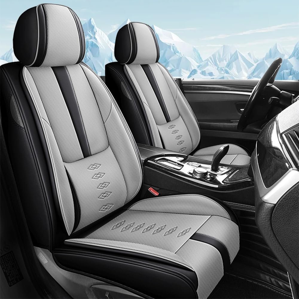 NCCLOVELY Car Seat Covers for Mazda 5 2007-2015,Waterproof Soft Leather Seat Covers 2-Seats Standard,Interior Accessories with Airbag,Automobile Seat Cover Sets for 5(Black+Gray)