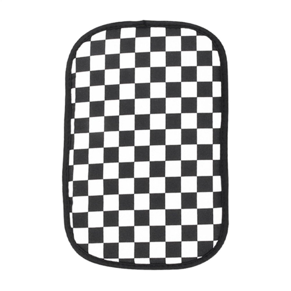 Center Console Cushion | Elbow Rest Pad for Vehicle | Black and White Checkered Auto Center Console Cover Pad Armrest Box Cushion for Most Vehicles and Trucks