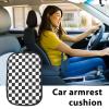Center Console Cushion | Elbow Rest Pad for Vehicle | Black and White Checkered Auto Center Console Cover Pad Armrest Box Cushion for Most Vehicles and Trucks view 3