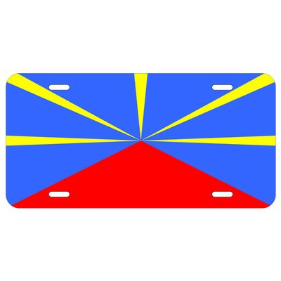 DMSE 12" x 6" Aluminum License Plate African Flag Designs Durable UV-Printed Metal Car Tag for Front Plate Mounting, Garage Dcor, Gifts & Collectors (Runion)