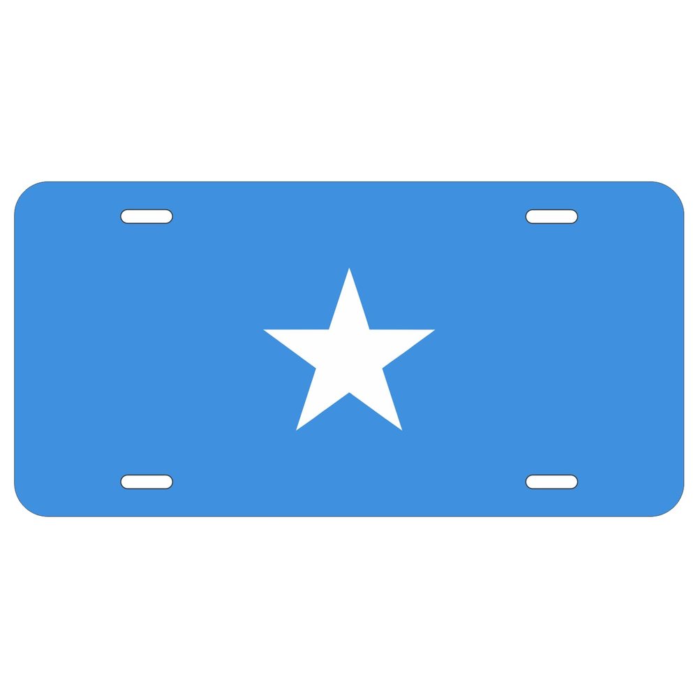 DMSE Somalia National Flag License Plate - 11.99''x5.99'' - Premium Textured Finish Front Bumper Tag - Heavy-Duty Aluminum, UV-Resistant & Made in USA