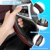 HAMOJUF Car Steering Wheel Cover, 14.5-15" Carbon Fiber Anti-Skid Sporty Steering Wheel Protector, Clip-on Auto Interior Decoration Accessories, Universal for SUV Van Truck (Brown) view 3