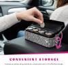 XJVSS Bling Coin Holder for Car, Crystal Rhinestone Change Storage Box Money Dispenser with 4 Compartments, Sparkling Mini Coin Change Organizer for Most Cars Trucks SUVs (White) view 3