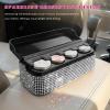 XJVSS Bling Coin Holder for Car, Crystal Rhinestone Change Storage Box Money Dispenser with 4 Compartments, Sparkling Mini Coin Change Organizer for Most Cars Trucks SUVs (White) view 4