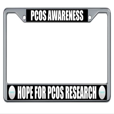 PCOS Awareness License Plate Frame (2 Pack), Chrome Car Tag Holder