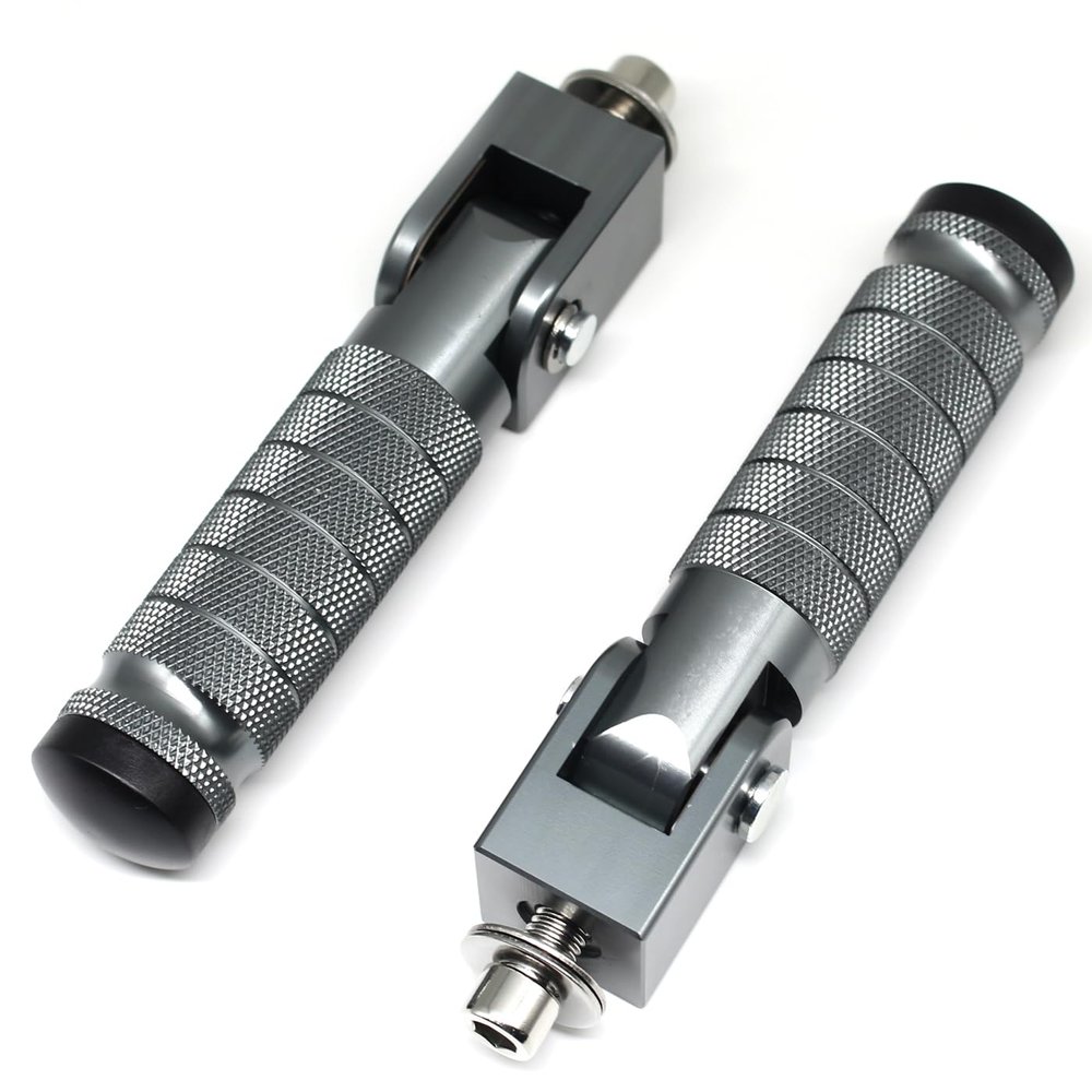 Titanium Motorcycle Bicycle Folding Foot Pegs 90 Degree Foldable Electric Motorbike Ebike For Super73 S2/ZX/RX/R/S Passenger Footrests Rearsets Rear Set Footpegs foot Rest Pedals M8 Install Bolts