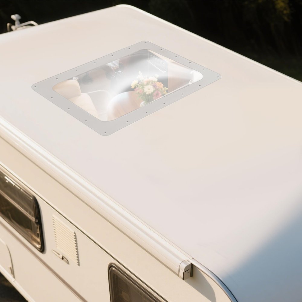 Sizcdiomk RV Skylight Replacement, 18" x 26" Camper RV Skylight Cover RV Roof Vent Roof Skylight Outer Dome for Universal RVs, Campers (Clear, 18" x 26")