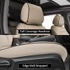 EKR Custom Fit Full Set Car Seat Covers for Select Audi SQ5 2014 2015 2016 2017(Front Row W/Legrest,Rear Seat L-Shaped Headrest),Leather Car Seat Cover Full Set,Leatherette (Beige) view 3
