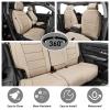 EKR Custom Fit Full Set Car Seat Covers for Select Audi SQ5 2014 2015 2016 2017(Front Row W/Legrest,Rear Seat L-Shaped Headrest),Leather Car Seat Cover Full Set,Leatherette (Beige) view 4
