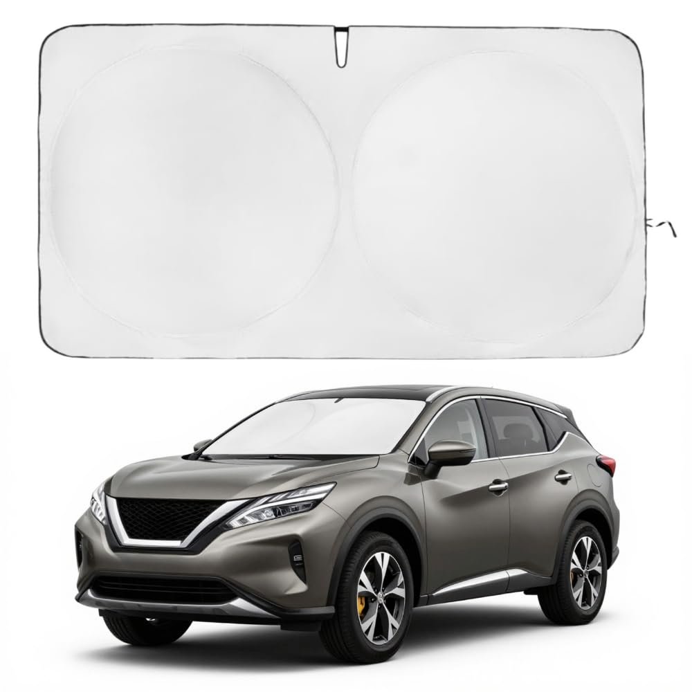 Windshield Sun Shade | Compatible for Nissan Murano (2025-2026) | Certified 99.87% UVB & 99.02% UVA Car Sun Shade. Award Winning Sunshade - Patented Technology | Car Shades by Kinder Fluff