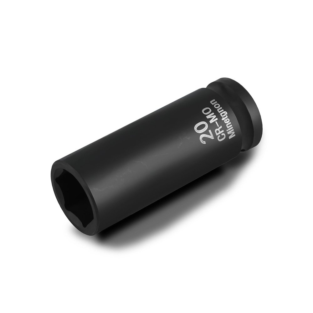 20mm Socket Deep 1/2 Drive Impact Socket 6 Point CR-MO Axle Nut Heavy-Duty Socket for Easy Removal & Installation of Wheel Hub & Axle Shaft Nuts