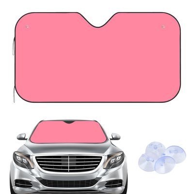 Windshield Sun Shade Accordion Reflective Retractable Sunshade for Car Windshield Pink Shades for Car Windows Anti Uv Truck Protector Sunvisor Foldable Blocker 57x32 inch