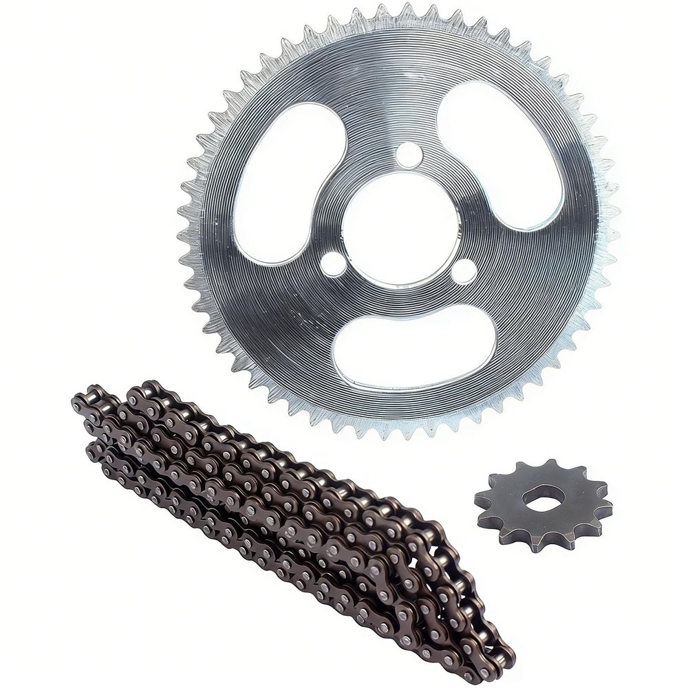 High Execution Motorbike Chain and Gear Set 55T Rear 12T Front 146 Associations Developed for Durability and Stability on Cart Trail Permanent Motorbike Chain