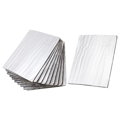 Ipetboom 10pcs Car Sound Deadening Mat with Aluminum Foil, Engine Heat Shield Insulation Film 40x25cm 5mm Thick, Auto Hood Heat and Noise Barrier for Vehicle Soundproofing