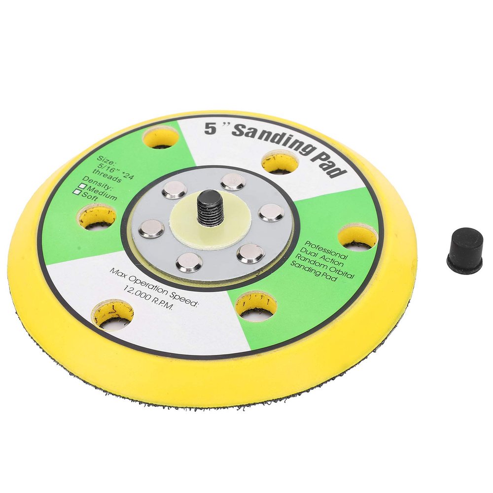 Qalvona 5in Round Sander Holder Buffing Pad Backer Plate, 6 - Hole Universal Polishing Machine Tray - Durable ABS Material, Easy Installation, Ideal for Surface Grinding and Polishing