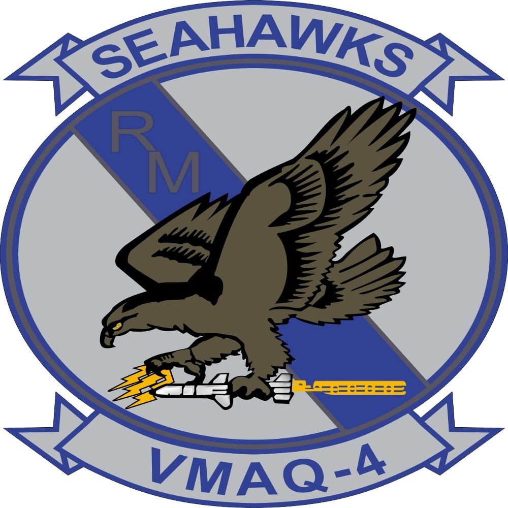 Officially Licensed United States Marine Corps VMAQ-4 Marine Tactical Electronic Warfare Squadron Vinyl Decal - 3 inches - Made in USA