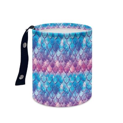 Brosoneto Mermaid Scale Car Trash Bag Portable Garbage Bin Printed for Car Front Seat, Back Seat, Floor, Easy to Clean Accessory Car Interior Decoration