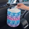 Brosoneto Mermaid Scale Car Trash Bag Portable Garbage Bin Printed for Car Front Seat, Back Seat, Floor, Easy to Clean Accessory Car Interior Decoration view 3
