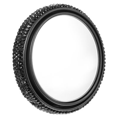 Didiseaon Car Side Mirror Blind Rotatable round Rearview Mirror with Diamond Decoration Enhanced Safety Parking Assistance Black