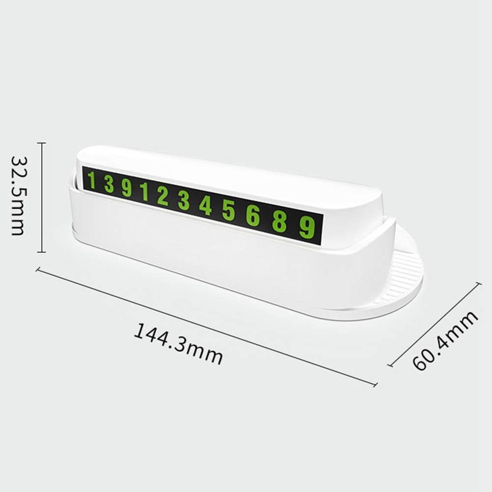 AKLOSIPY Multifunction Car Temporary Parking Number Plate with Luminous Stickers and Mobile Phone Bracket - Fluorescent Green Design (White)