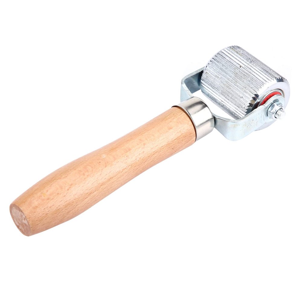AKLOSIPY Car Tire Patch Repair Tool with Wooden Handle & Bearing Roller , Efficient Tire Stitcher for Quick Puncture Repairs (58mm)